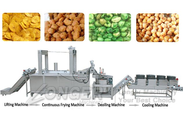 Fried Peanuts Processing Line|Green Beans Peas Frying Machine Line