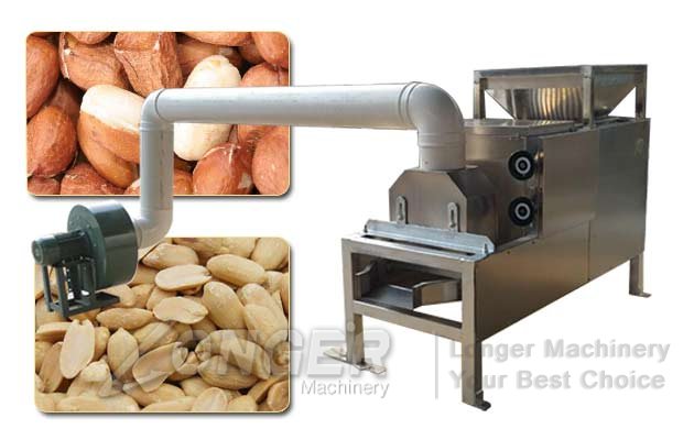 300kg/h Roasted Peanut Peeling and Half Cutting Machine