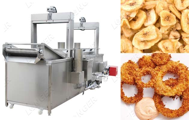 Automatic Continuous Snacks Chips Namkeen Fryer Machine With Conveyor