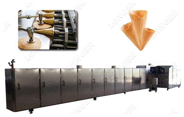 Automatic Ice Cream Waffle Sugar Cones Production Line