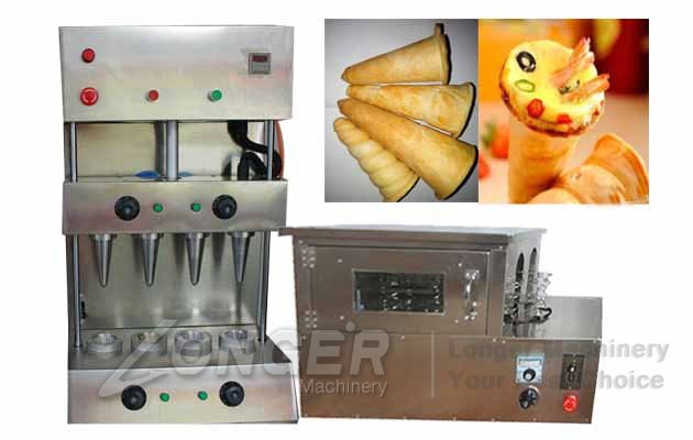 pizza cones with baking oven machine