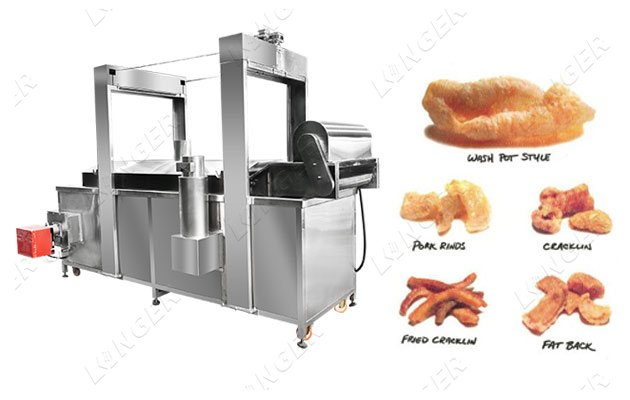 Pork Rinds Continuous Fryer Machine|Industrial Pork Skin Frying Equipment