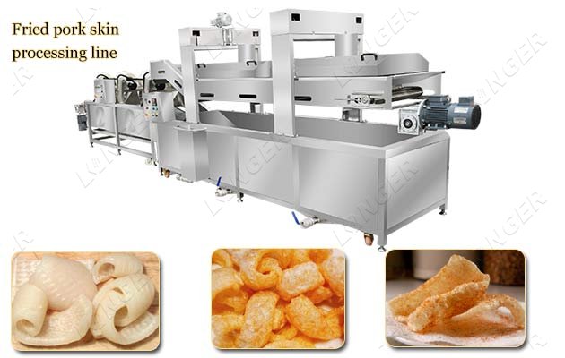 Fried Pork Rinds Processing Line Pigskin Frying Equipment
