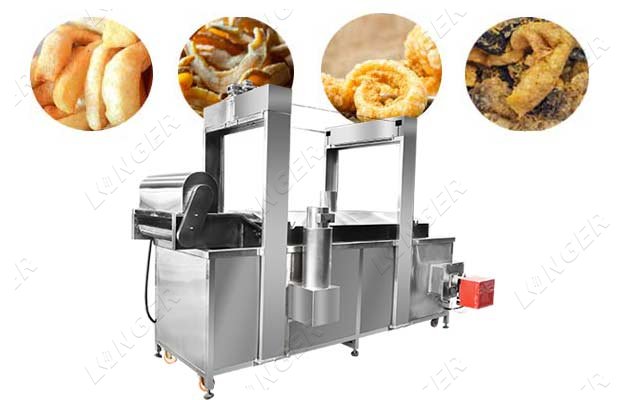 pig skin industrial frying machine